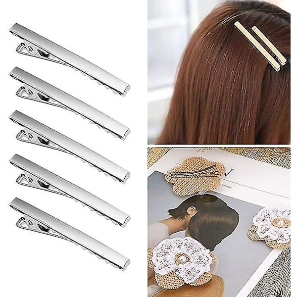 60 stk. Alligator Hårklemmer Assorterede Størrelser Metal Barrette