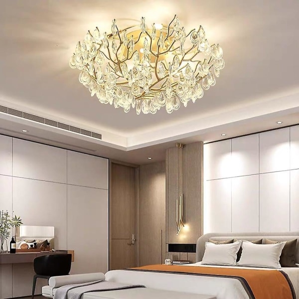 60cm Luksus Krystal Lysekrone Guld Loftlampe Dendritisk