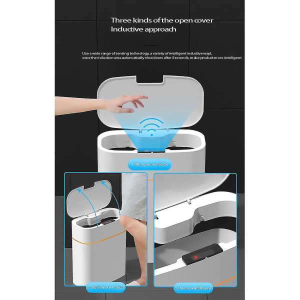 13l Smart Sensor Automatisk Skraldespand Hjem Inductions Skraldespand Toilet Vandafvisende Smal Søm Senso