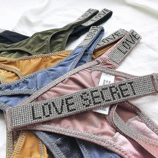 Sexiga Damtrosor med Strass, Love Thongs Tanga