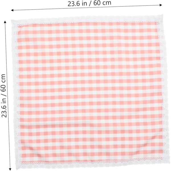 Litet Matbordsöverdrag Dekorativ Duk Mikrovågsugnsskydd 60cm Rosa Spets