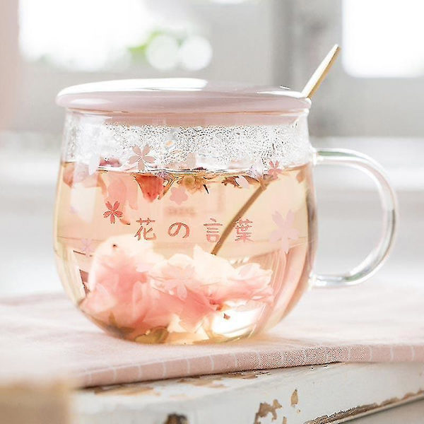 Japansk Stil Glasmugg Rosa Kawaii Mjölk Kaffe Vattenkopp