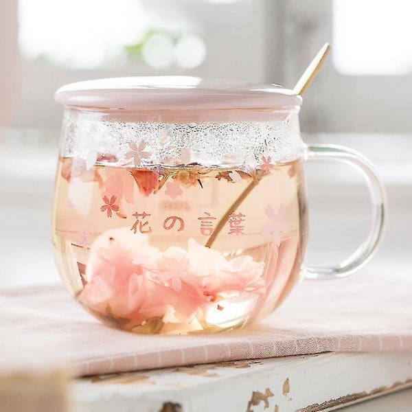 Japansk stil glasskrus Rosa Kawaii Melk Kaffe Vannkopp