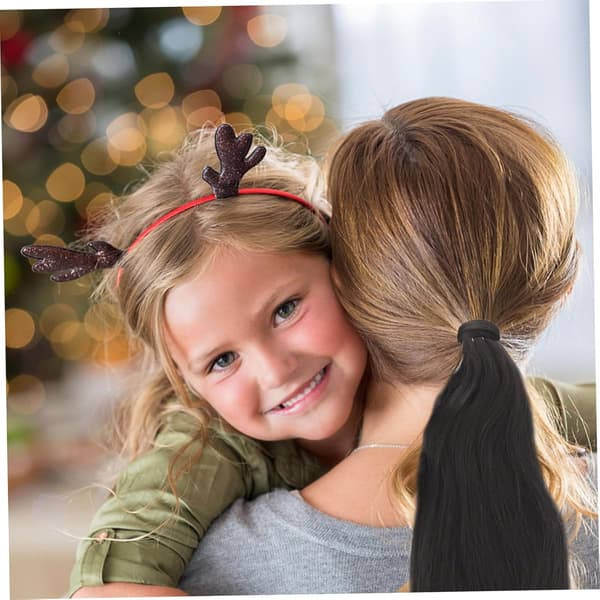 Flätade hårförlängningar Lång syntetisk hästsvans Flätad peruk Damhårstycke