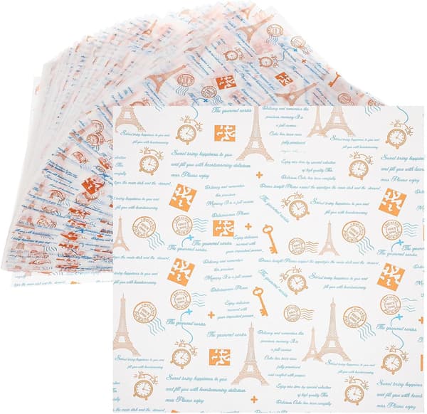 100 st matpappersfoder smörgåsomslag 22x22 cm papper oljesäkra non-stick chips