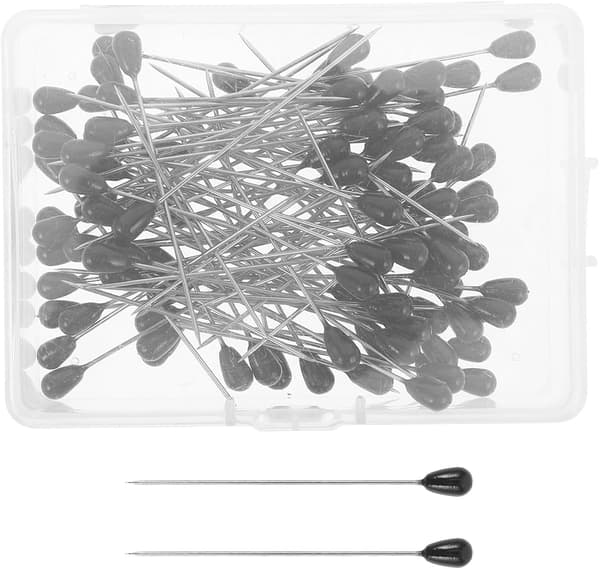 100 stk. dråpeformede perlehode-nåler 5x55 mm gresskarformede sy-nåler