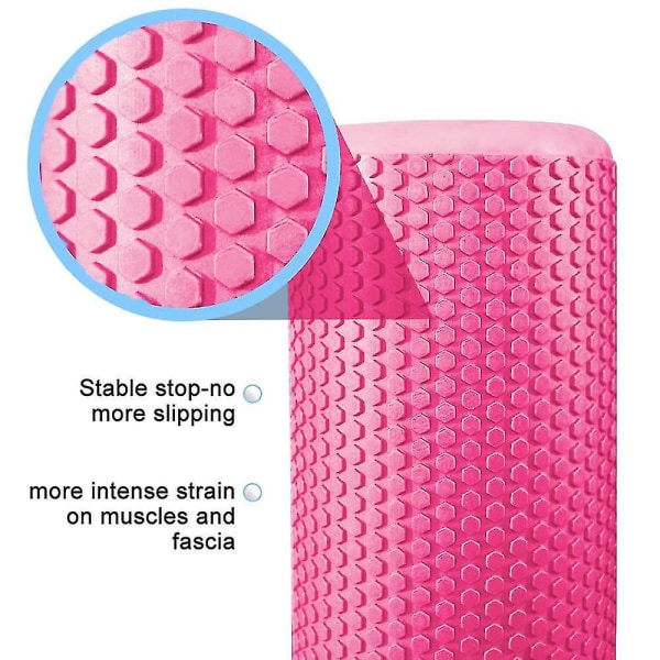 Muscle Massager Foam Roller Til Deep Tissue Massage, pink, 45x15cm