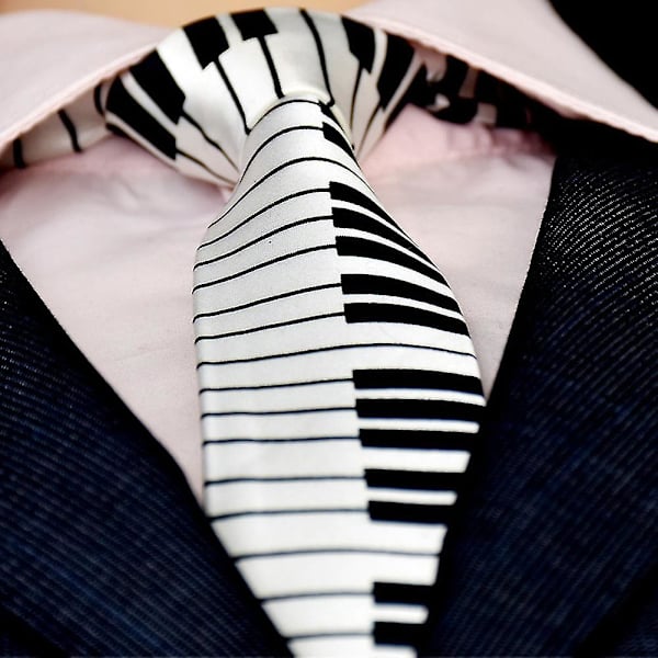 Farfi Miesten Mustavalkoinen Pianonäppäimet Solmio Ohut Kapea Hääjuhla Solmio Lahja Piano 01