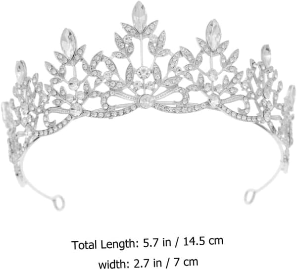 Brudetiara Hodeplagg Sølv Krystall Blomsterkrone med Rhinestones