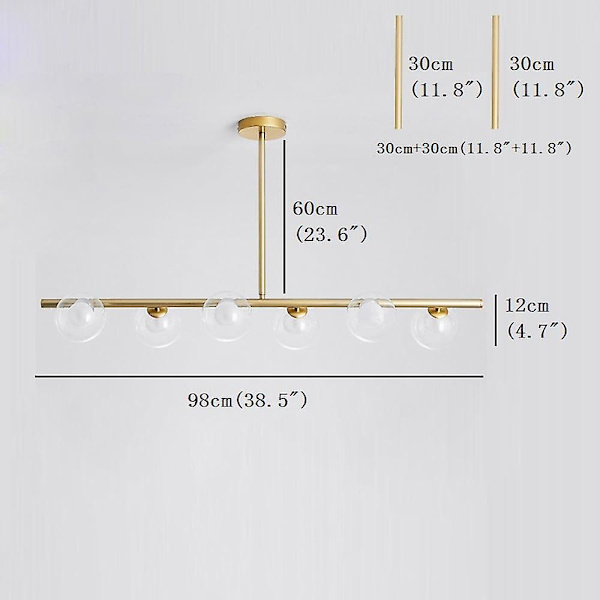 98cm Line Design Chandelier Metal Ø Moderne