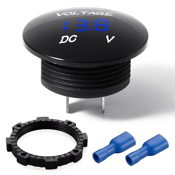 12-24V Bil LED Batterimonitor Digital Volt Termometer