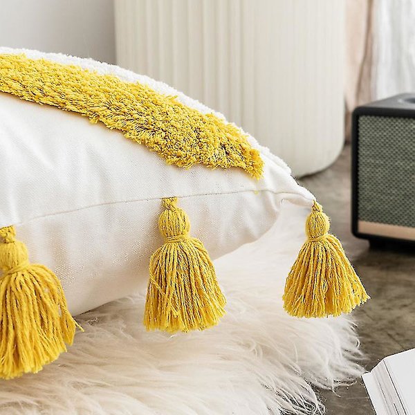 Kuddfodral Boho Modern Dekoration Blå Tuftad Frans Dekoration Kuddfodral För Sovrum