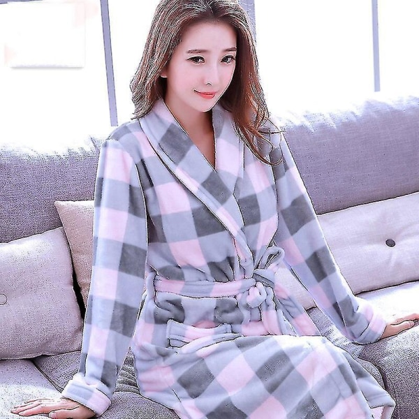 Vinter varm dame plysj Coral Fleece pyjamas nattkjole 4bfd | Fyndiq