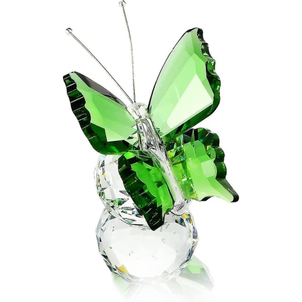 Kristall flygande fjäril med kristallkula bas skära glasfigurer samling prydnad