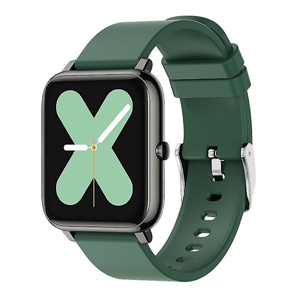 Smartwatch med Pulsmätning, Blodtrycksövervakning, Bluetooth-Armband, Sportklocka, En Delad Green