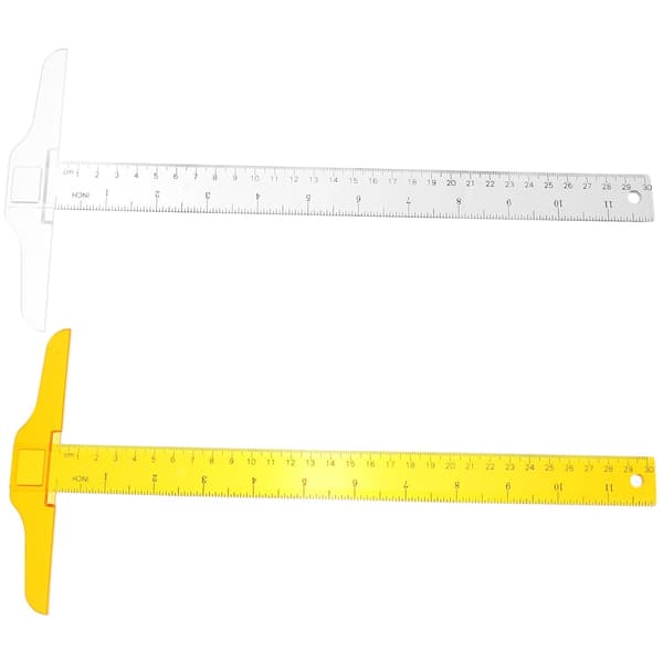 Generel Layout T-lineal 2 Stykker Plastik Måleskala til Arkitektur- og Designstuderende