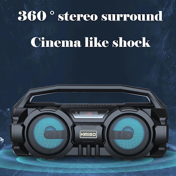 Bluetooth-högtalare Bärbar Kraftfull Subwoofer Utomhus Boombox