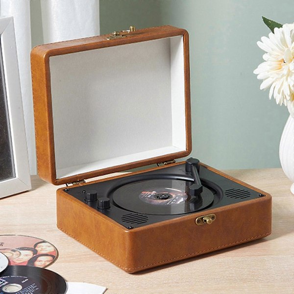Bluetooth CD-spelare Skivspelare Födelsedagsfestpresent Med Infraröd Fjärrkontroll Yo Brown