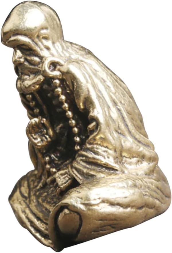 Mässing Bodhidharma Staty Unik Buddhafigur för Heminredning