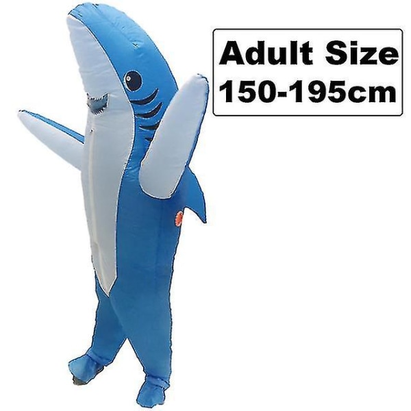 Puhallettava pukupuku aikuisille lapsille Adult 150-195cm Shark Blue