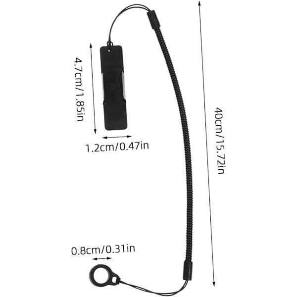 2 st Svarta Elastiska Fästremmar för Touchpennor med Utdragbar Spiral Anti-tapp Tablet Pennband
