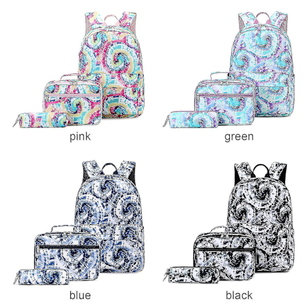 Resväska Ryggsäck Skolryggsäckar Isolerad Lunchpåse Mode Casual 3-pack Student Picknick Rosa Pennfodral För Flickor pink