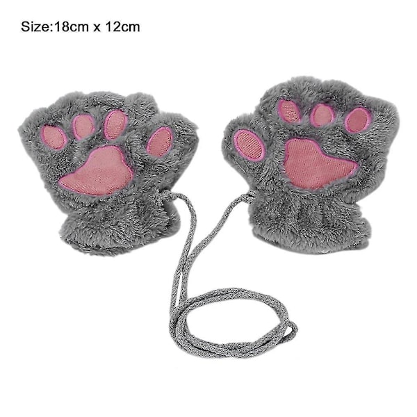 Dame Cat Claw Paw Handsker - Blød Vinter Halvfinger