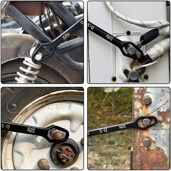 8-22 mm universal med dubbelt huvud, svart stålspärrnyckel Set Skruvmuttrar Skiftnycklar Reparation