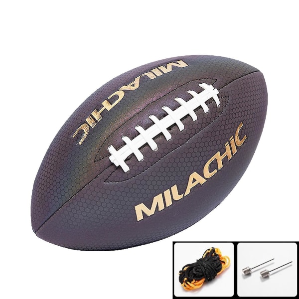 No.3 Holographic Glowing Reflective Rugby Ball Light Up