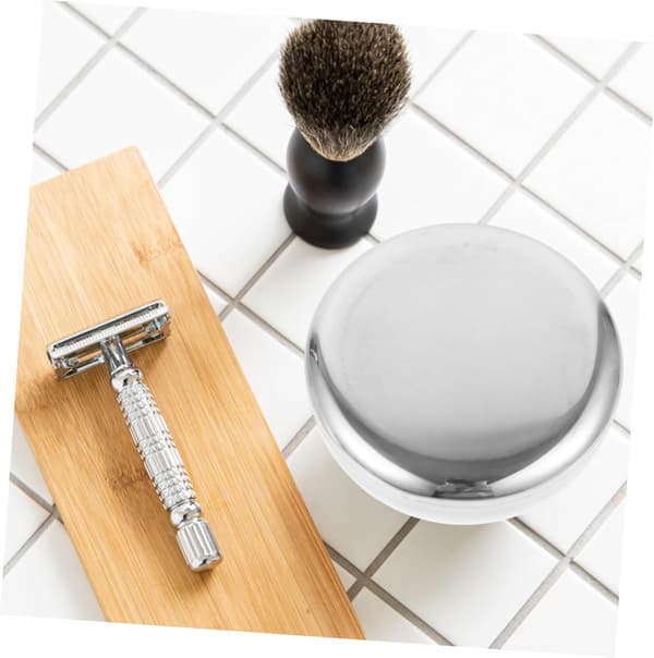 Barberskål i rustfrit stål til mænd, glat overflade