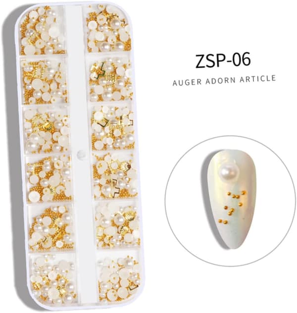 5 stk. nitteperle-rhinsten neglekunstforsyninger DIY manicureindretning til kvinder damer