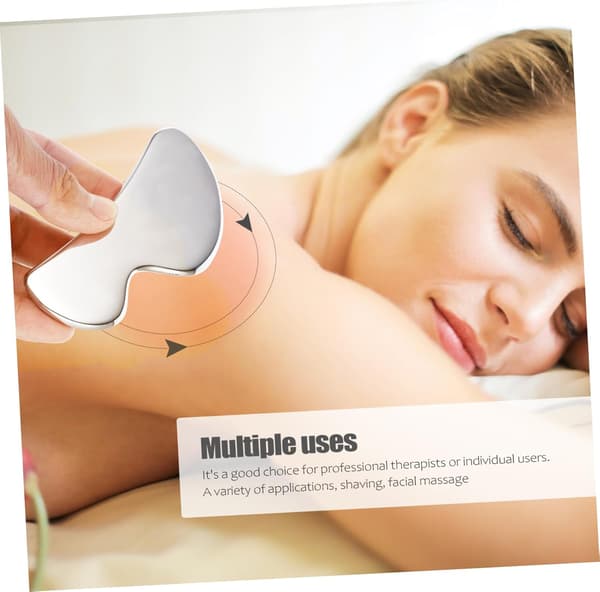Ansigtskraber i rustfrit stål Gua Sha-bræt Skønhedsapparat Ansigtsrulle Massager