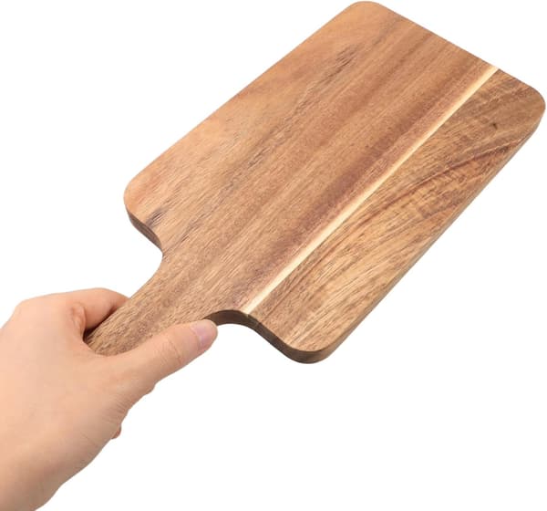 Skärbräda i trä Bärbar rektangulär charkuteribräda med handtag och dubbelsidig design och ostservering