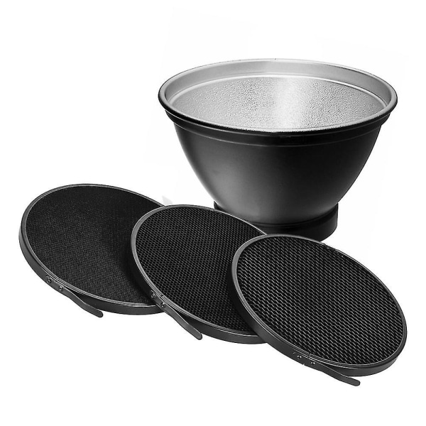 210mm Elinchrom-feste Reflektor Diffuser Shade Lampe Shade Med 10 30 50 Honningkakeruter For Elinchrom-feste Studio Strobe Flash Lys Speedlite Portra