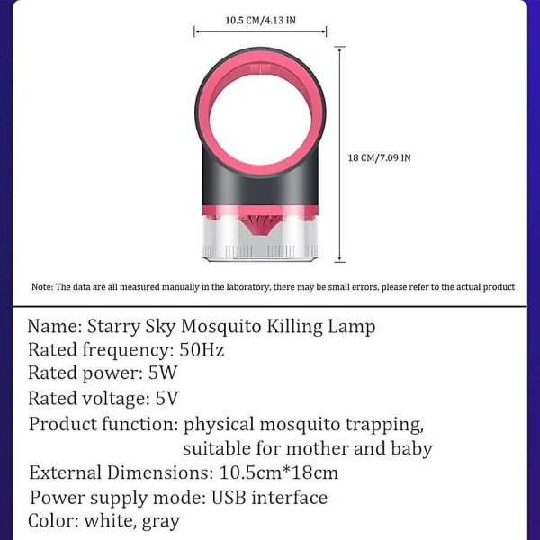 Elektrisk Myggfälla Bug Zapper Lampa USB Insektsljus