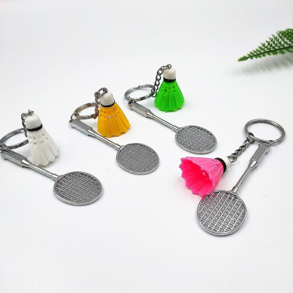 2 st Nyckelringar Badmintonhänge Dekorationer Tredimensionell Nyckelring För Souvenirer Priser Yellow