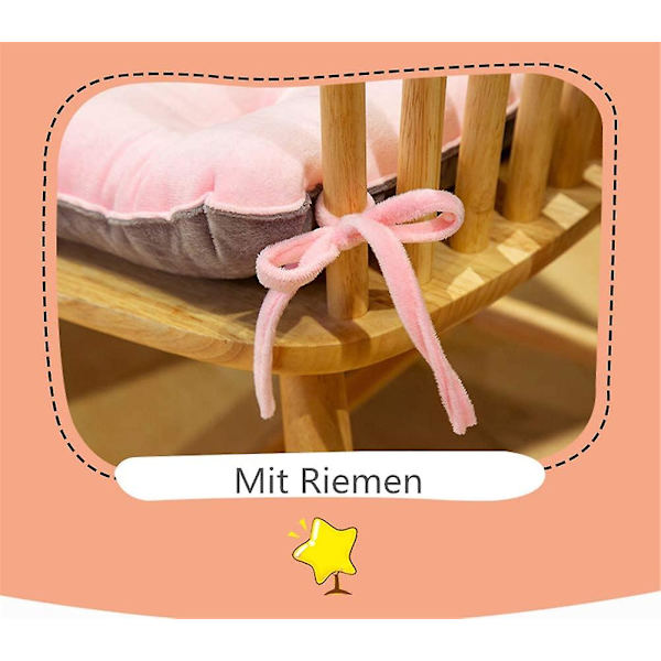 Set med 2 Sittdynor, Stolsdynor med Band, Sammetsdynor, Sittdyna, Stolsdyna för inomhus