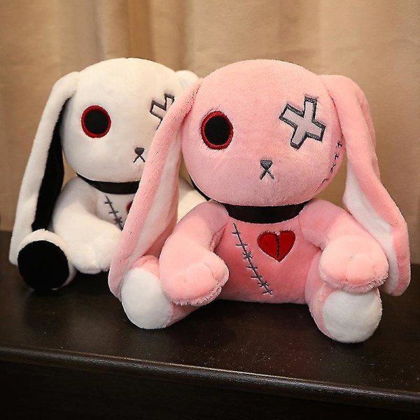 Pehmolelu punk Lolita Bunny Täytetyt Eläimet Ommeltu Rag Doll Girl 25cm Pink rabbit