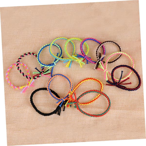 20 st fluorescerande elastiska hårband stickade stretchiga hästsvanshållare för kvinnor och flickor håraccessoarer