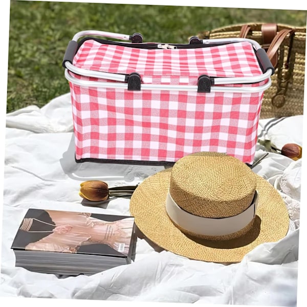 Picknickkylväska med dragkedja, isolerad picknickkorg för lunch, portabel bentoväska