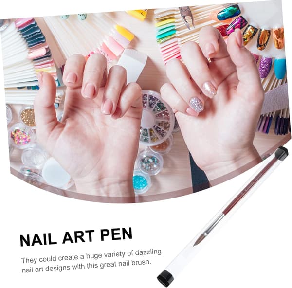 Multifunksjonell manikyrbørstepenn neglekunstverktøy for DIY negleforlengelse