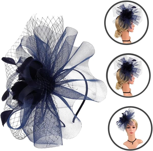 Mesh Brudehat Fascinator Pandebånd til kvinder Letvægts Flapper Tilbehør