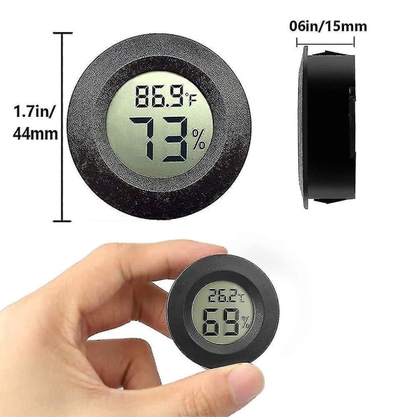 2stk Mini Hygrometer Termometer Digital Lcd Display