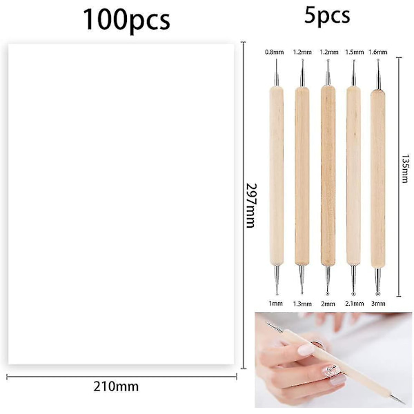 100 Ark Vit Kolpapper för Prägling
