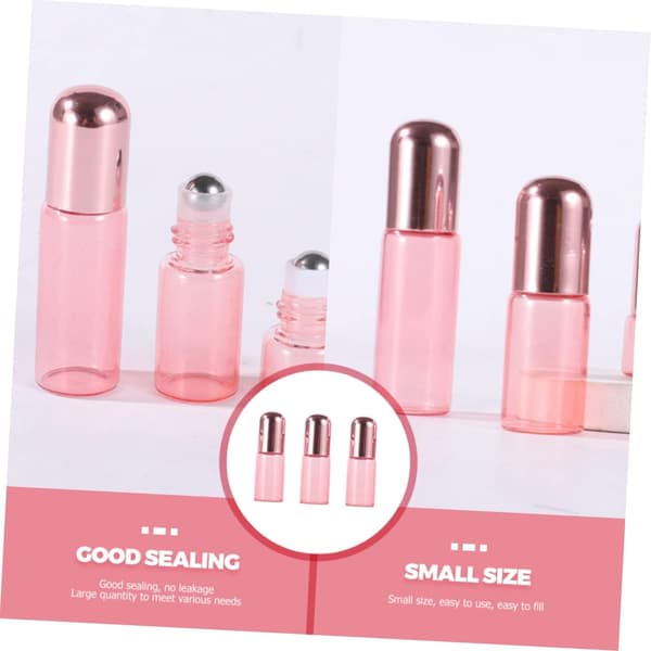 10 st Rose Gold Rollerball Flaska Mini Eterisk Olja Rollerflaskor för Resor Rollerbollar för Eteriska Oljor