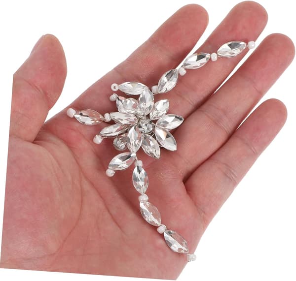 Avtakbare Rhinestone Skospenner for Brudehøye Hæler Passer Krystallklips