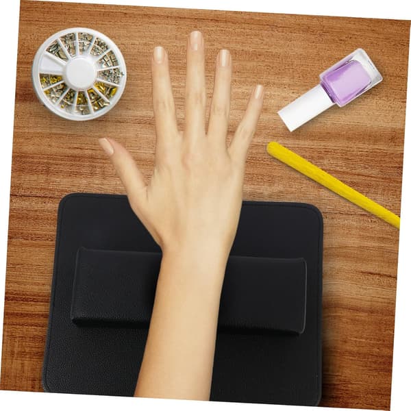 2 stk. Manicure Håndpude PU Læderpude Lang Rektangulær Form Tekstur Vaskbar Håndstøttepude