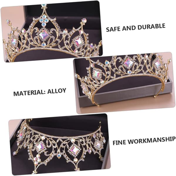 1 st mode strass hårband krona för bröllopsbrud elegant pannbandsdekoration