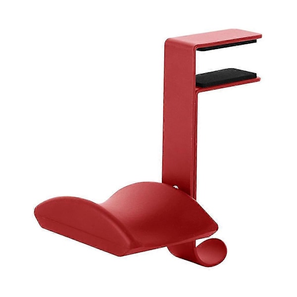 Huvudtelefonmetallhängare Skrivbordsfäste Hållare Headset Stativ Klämma Hook Display Rack Red