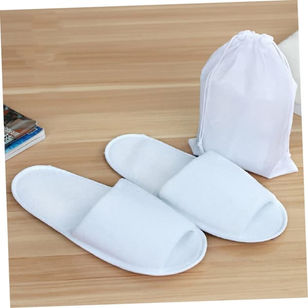 Engangs tøfler med åpen tå, bærbare sammenleggbare tøfler, 4 par
